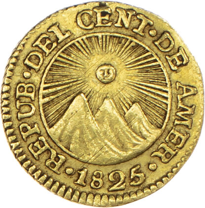 Central American Republic, Guatemala, gold 1/2 Escudo, 1825