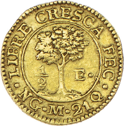 Central American Republic, Guatemala, gold 1/2 Escudo, 1825