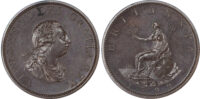 George III, Bronzed Proof Halfpenny, 1799