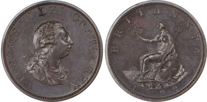 George III, Bronzed Proof Halfpenny, 1799