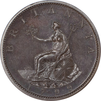 George III, Bronzed Proof Halfpenny, 1799