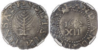 USA, New England, Massachusetts Bay Colony, silver Pine Tree Shilling - large planchet