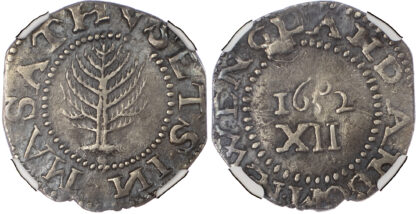USA, New England, Massachusetts Bay Colony, silver Pine Tree Shilling - large planchet