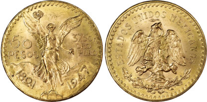 Mexico, Republic, gold 50 Pesos, 1947, Centennial of Independence