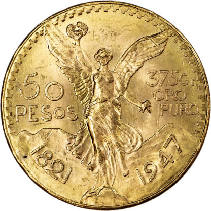 Mexico, Republic, gold 50 Pesos, 1947, Centennial of Independence