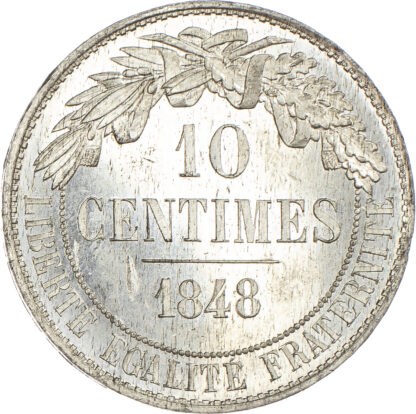 France, Second Republic (1848-1851), tin Pattern 10 Centimes