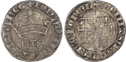 France, Provence, Jeanne of Naples (1362-1382), silver Gros à la couronne