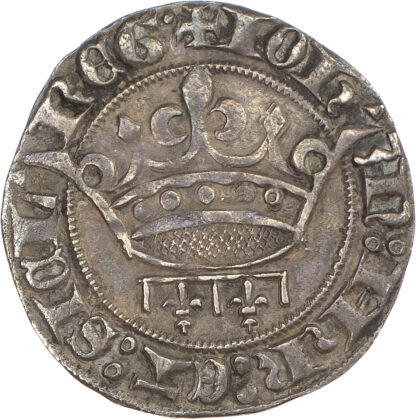 France, Provence, Jeanne of Naples (1362-1382), silver Gros à la couronne