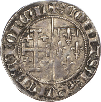 France, Provence, Jeanne of Naples (1362-1382), silver Gros à la couronne