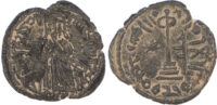 Umayyad, temp. 'Abd al-Malik (AH 65-86 / 685-705 AD), bronze Fals - Standing Caliph
