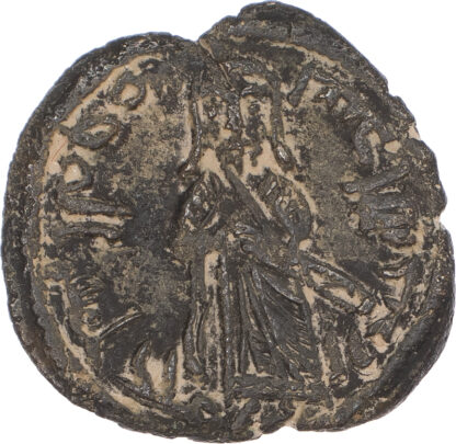Umayyad, temp. 'Abd al-Malik (AH 65-86 / 685-705 AD), bronze Fals - Standing Caliph