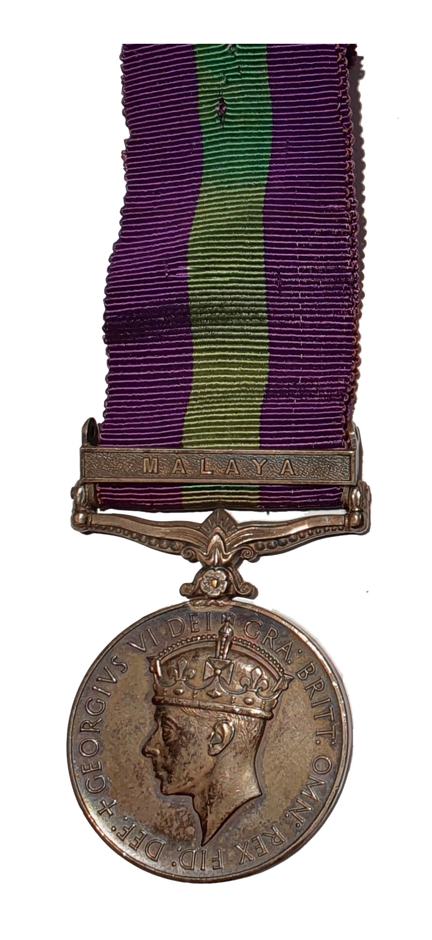 General Service Medal 1918-62, GVR one clasp, Malaya, awarded to Serjeant U. Karunadasa