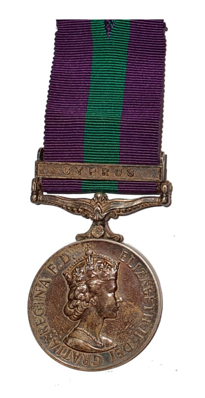 General Service Medal 1918-62, EiiR, one clasp, Cyprus awarded to Craftsman A. E. Tregent