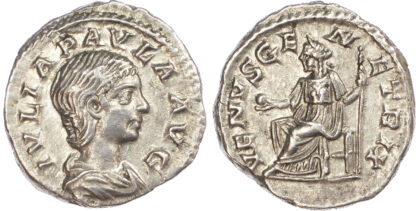 Julia Paula, Silver Denarius