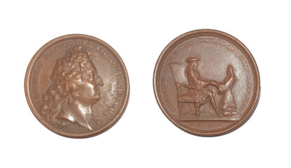 France, Louis XIV, Homage of Duke Leopold, AE Medal 18th Century Restrike