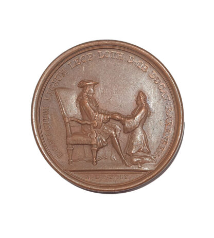 France, Louis XIV, Homage of Duke Leopold, AE Medal 18th Century Restrike