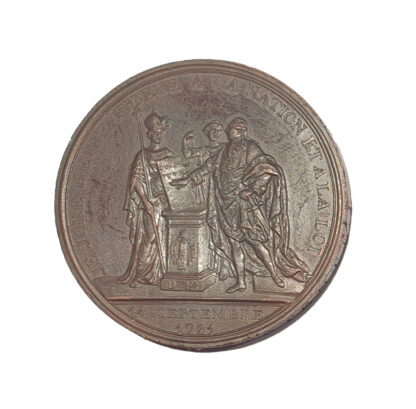France, Louis XVI Acceptance of New French Constitution AE Medal 1791