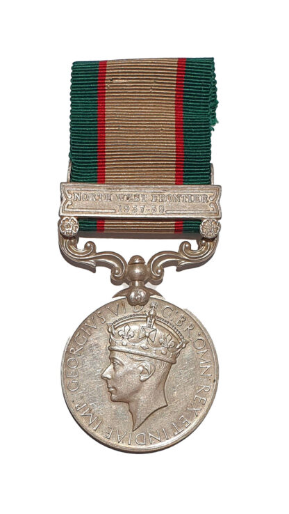 India General Service Medal 1936-39, one clasp North West Frontier 1937-39, awarded to Syce (Groom) Sher Khan