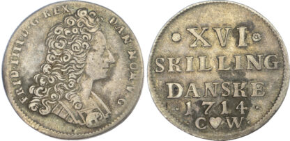 Denmark, Frederik IV (1699-1730), silver 1 Mark, 1714