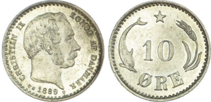 Denmark, Christian IX (1863-1906), silver 10 Øre, 1889