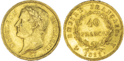 France, Napoleon I (1804-1814), gold 40 Francs, 1811