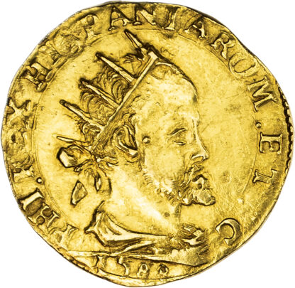 Italy, Milan, Philip II (1556-1598), gold Doppia, 1598