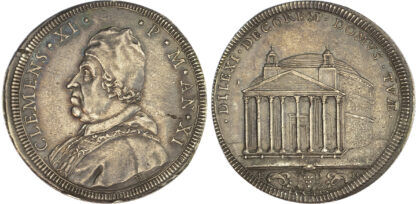 Italy, Papal States, Clement XI (1700-1721), silver Half Piastra