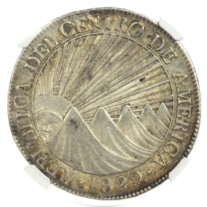 Central American Republic, Guatemala, silver 8 Reales, 1829 - AU 58