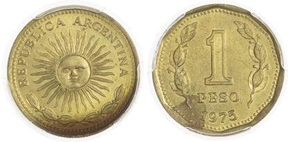 Argentina, Republic, aluminum-bronze Pattern Peso, 1975 - SP 64