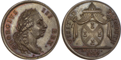 Devon, Plymouth, Visit of George III, Halfpenny / medalet 1797