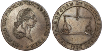 Gloucestershire, Badminton, David Arnot and John Jelly (Kempson mule) Halfpenny 1795
