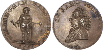 Warwickshire, Birmingham, Kempson’s mule Halfpenny, 1797