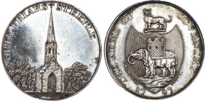 Warwickshire, Coventry, P Kempson’s Series of Coventry Churches, Silver proof Halfpenny, 1797