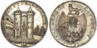 Warwickshire, Coventry, P Kempson’s Series of Coventry Buildings, Silver proof Halfpenny, 1797