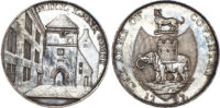 Warwickshire, Coventry, P Kempson’s Series of Coventry Buildings, Silver proof Halfpenny, 1797