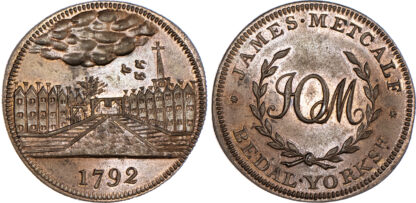 Yorkshire, Bedale, James Metcalf, Skidmore's Halfpenny, 1792