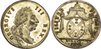 Devon, Plymouth, Visit of George III, silver washed Halfpenny / medalet 1797