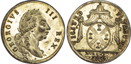 Devon, Plymouth, Visit of George III, silver washed Halfpenny / medalet 1797