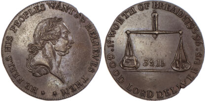 Gloucestershire, Badminton, David Arnot and John Jelly (Kempson mule) Halfpenny, 1795