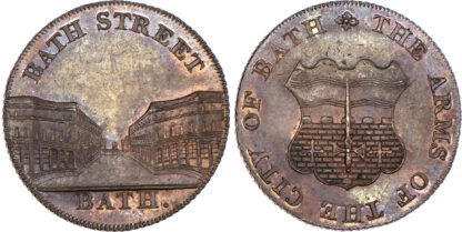 Somerset, Bath, Kempson’s Halfpenny, ND, Arms of the City of Bath