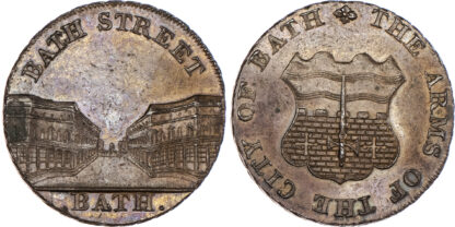 Somerset, Bath, Kempson’s Halfpenny, ND, Arms of the City of Bath