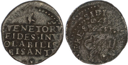 Cyprus, Siege of Famagusta, Venetian Occupation, bronze Bezant, c. 1570-1571