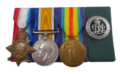 14/15 Trio Silver War Badge Pte J Hunter