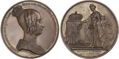 Belgium, Death of Queen Louise of Orléans, 1850, Copper Medal