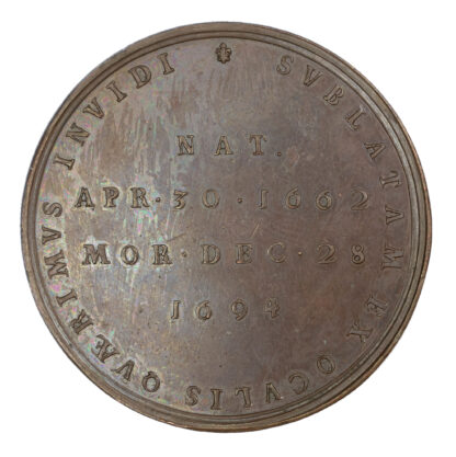 William III (1694-1702), Death of Queen Mary, 1694, Copper Medal