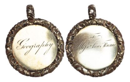 Scotland, Kilmarnock Academy, Silver Prize Medal c. 1830 for Geography to Ann Finnie