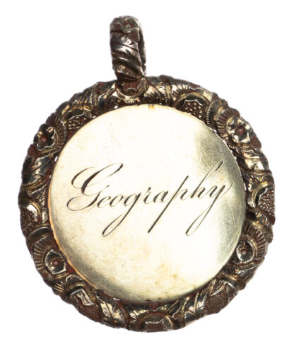 Scotland, Kilmarnock Academy, Silver Prize Medal c. 1830 for Geography to Ann Finnie