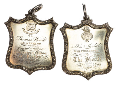 Scottish Border Peebles The Burgh School Silver Prize Medal 1832 to Thomas Wood