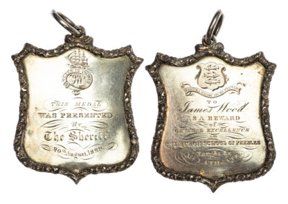 Scottish Borders Peebles The Burgh School, Silver Prize Medal 1829 to James Wood