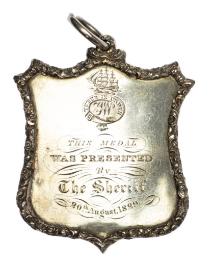Scottish Borders Peebles The Burgh School, Silver Prize Medal 1829 to James Wood